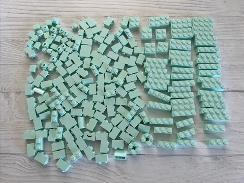 LEGO LIGHT AQUA LOT 120 PCS 2X4 2X2 1X2 1X3 BRICK VARIETY BUILDING PIECES