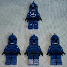 LEGO Star Wars Clone Trooper Blue Minifigure Lot 4pcs Plastic Age 5+