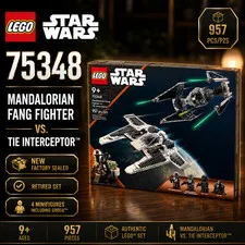 LEGO Star Wars Mandalorian Fang Fighter vs TIE Interceptor 75348 NEW Retired