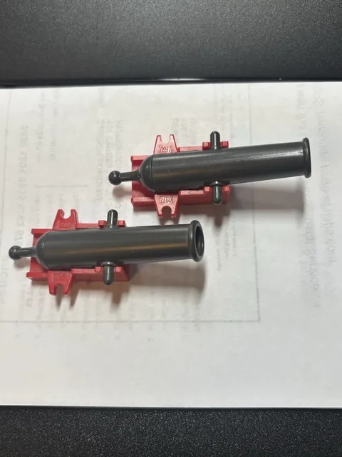 LEGO Red Cannon Base And Cannon Lot Of 2