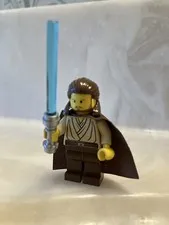 LEGO Star Wars RARE Vintage Qui-Gon Jinn Jedi Knight Minifigure w/ Lightsaber