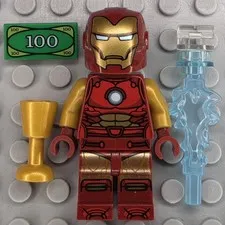 Lego Marvel Super Heroes Minifigure SH0910 Iron Man Dark Red and Gold Armor