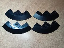LEGO LOT 4 BLACK ROUND CORNER 10X10 SLOPE 33 EDGE AXLE HOLE #58846