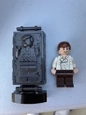 LEGO Minifigure Carbonite-Style Frozen Display, White Torso Brown Hair Legs
