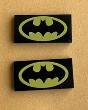 Lego 2x4 Batman Logo Tiles (2 Qty)