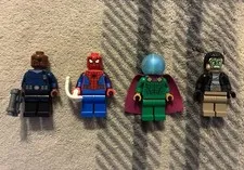 Lego Marvel Spiderman Minifigures Lot of 4 Spiderman, Fury, Mysterio