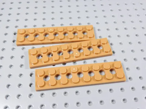 LEGO Lot of 3 Medium Nougat 2x8 Technic Plates w/ Holes BA