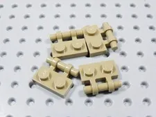 LEGO Lot of 4 Dark Tan 1x2 Modified Plates w/ Open Side Handle BR