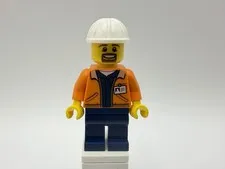 LEGO CITY Part cty0875 - Miner/Equipment Operator, male w/ beard, hardhat-MINT!!
