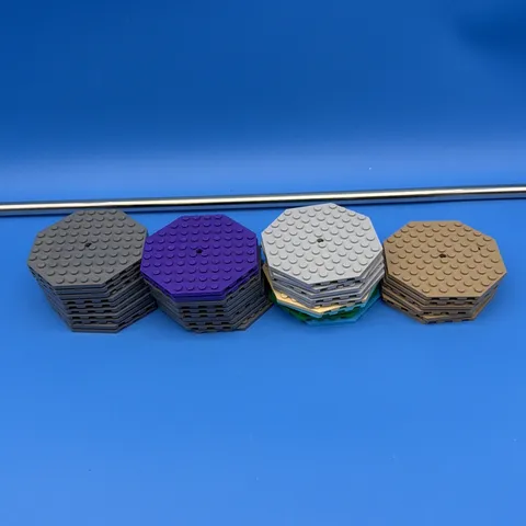 Lego 36 Mixed Colors Plate 10x10 Octagonal with Hole and Snapstud (#89523)