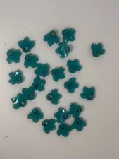 LEGO-Plant Plate, Round 1 x 1 with 3 Layered Leaves TURQUOISE QTY-23