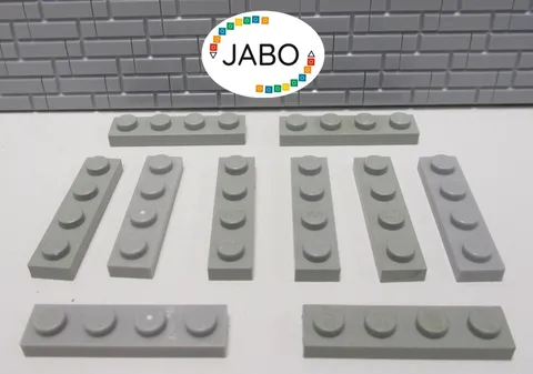 (J7/4/4) LEGO 10x3710 Plate Flat 1x4 Vintage Light Gray