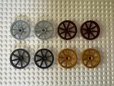 LEGO Wheel Wagon Large 33mm D., Hole Notched for Wheels Holder Pin 4489b Qtry 2