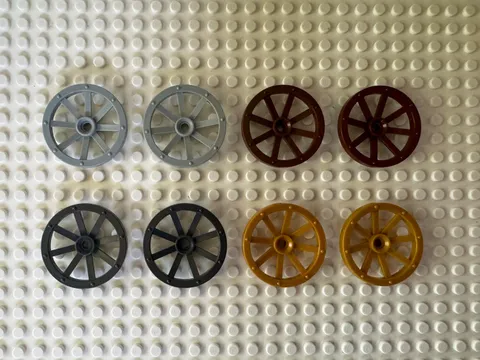 LEGO Wheel Wagon Large 33mm D., Hole Notched for Wheels Holder Pin 4489b Qtry 2