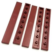 Lego 5 New Dark Red Tiles Flat Smooth 1 x 8 Parts