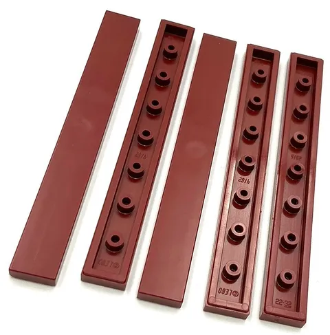 Lego 5 New Dark Red Tiles Flat Smooth 1 x 8 Parts