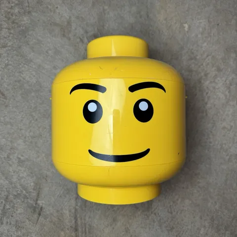LEGO Sort & Store Head Yellow Brick Storage Sorter 2 Trays Handle Large 12”