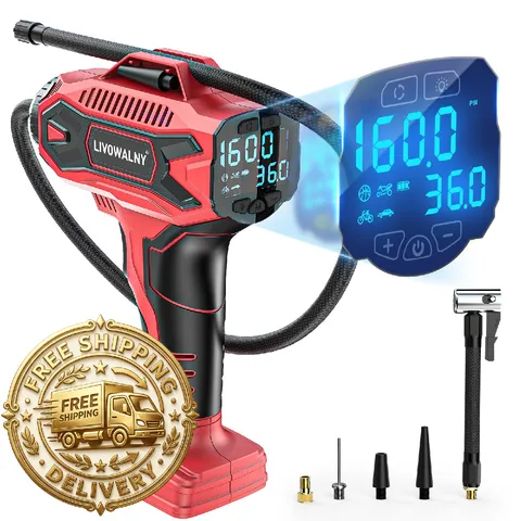 Livowalny Tire Inflator Air Compressor Compatible Milwaukee 18V Battery 160Psi