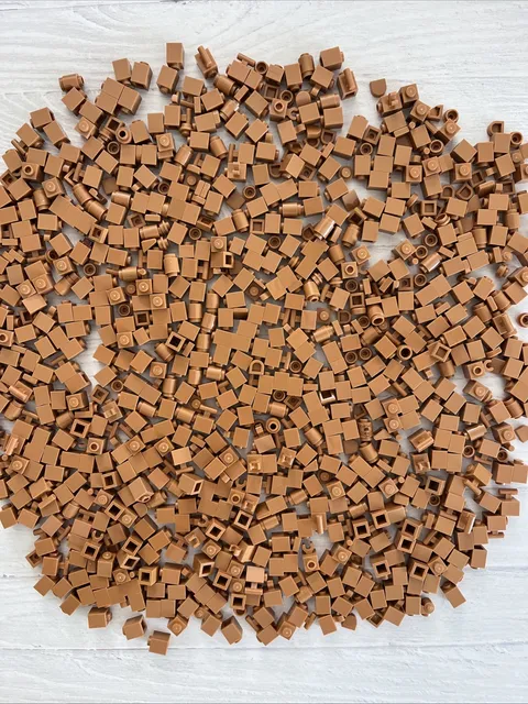 LEGO MEDIUM NOUGAT LOT 730 PCS 1X1 PLATE BRICK ROUND VARIETY BUILDING PIECES