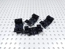 LEGO Lot of 4 Black 2x4 Double Inverted Slope Wedge Bricks BF