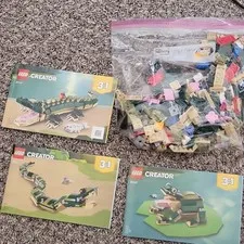 LEGO Creator 3 in 1 31121 Crocodile 454pc Bulk Lot w/ Manuals, Bagged