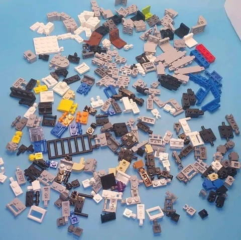 LEGO Bulk Lot 250 Pcs Modified Plates Brackets SNOT Pieces Black White Grey