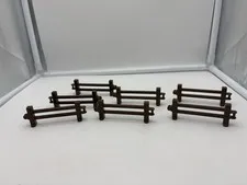 Vintage Lego Duplo   Fence 1 x 5 x 1 1/2, Interlocking Brown Rail  EUC Lot Of 7