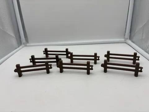 Vintage Lego Duplo   Fence 1 x 5 x 1 1/2, Interlocking Brown Rail  EUC Lot Of 7