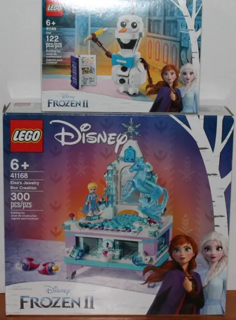 lot of 2 { 2019} NEW LEGO SETS Disney Frozen II JEWELRY BOX 41168 OLAF 41169