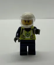 LEGO City Police Officer Minifigure CTY1730 Neon Yellow Vest Helmet 2024