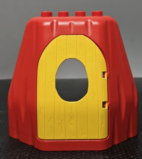Vintage Duplo Red Cave Yellow Door Caveman Dinosaur Replacement Part 9194