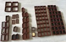 LEGO Window Lot 90+ Pieces Brown Black Clear Arch Lattice 1x2x2 1x3x2