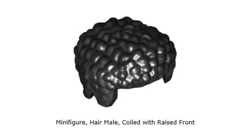LEGO MINIFIGURE Minifigure, Hair Male, Coiled with Raised Front CITY TOWN INV 1