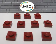 (J7/1/11) LEGO 10 x 3024 Flat Plate 1x1 Dark Red