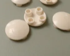 Lego x5 White 2x2 Plate, Rounded Bottom, Boat Stud, 2654 (028-289)