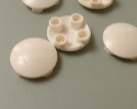 Lego x5 White 2x2 Plate, Rounded Bottom, Boat Stud, 2654 (028-289)