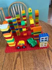 Large 15 X 15  Lego Duplo Base Plate plus 100 Pieces of Lego Duplos Many Shapes