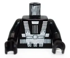 LEGO Black Minifigure Torso Blacktron I Space White Harness 6987 6955 vintage
