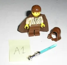 Lego Star Wars OBI-WAN KENOBI (Young, Padawan Braid Pattern) Minifigure 7203 *A1