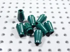 LEGO Lot of 8 Dark Green Round 1x1 Cones Bricks BM