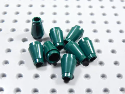 LEGO Lot of 8 Dark Green Round 1x1 Cones Bricks BM