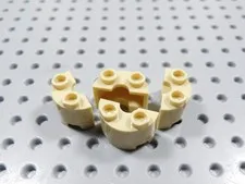 LEGO Lot of 4 Tan 1x2x1 Half Cylinders Panels BC