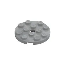 LEGO 10x Light Bluish Gray Plate, Round 4 x 4 with Hole inv.603