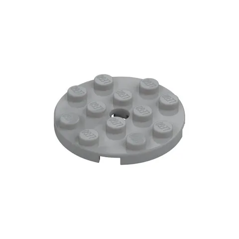 LEGO 10x Light Bluish Gray Plate, Round 4 x 4 with Hole inv.603