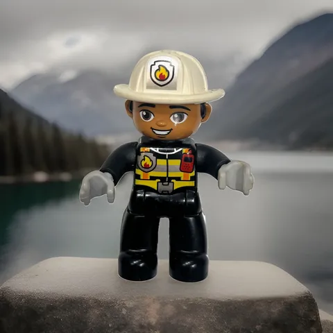 Lego Duplo Firefighter Fire Chief Fireman For Firetruck 2.5" W/ White Helmet