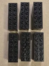 LEGO Lot of 2 Pieces - 2x6 Inch Black Weighted Dimpled End Blocks
