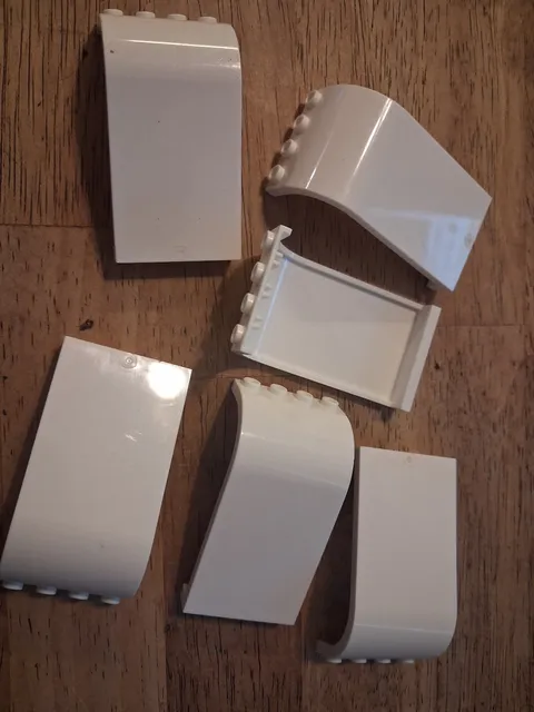 O-1 Lego Lot 6 White Panel Curved Top 3 x 4 x 6 2571 7659 6396 7644 75221