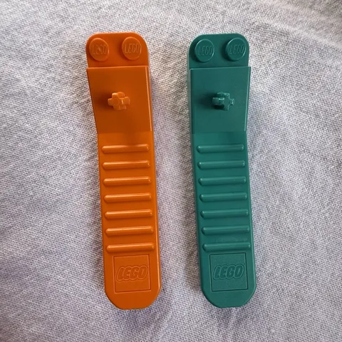 LEGO Brick Separator Tools Orange Teal 2pc Plastic Authentic Clean