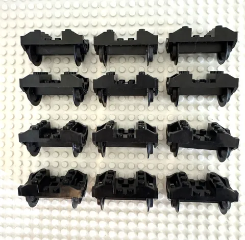 (12) LEGO RC Train Wheel Holders with Wheels 2878c02