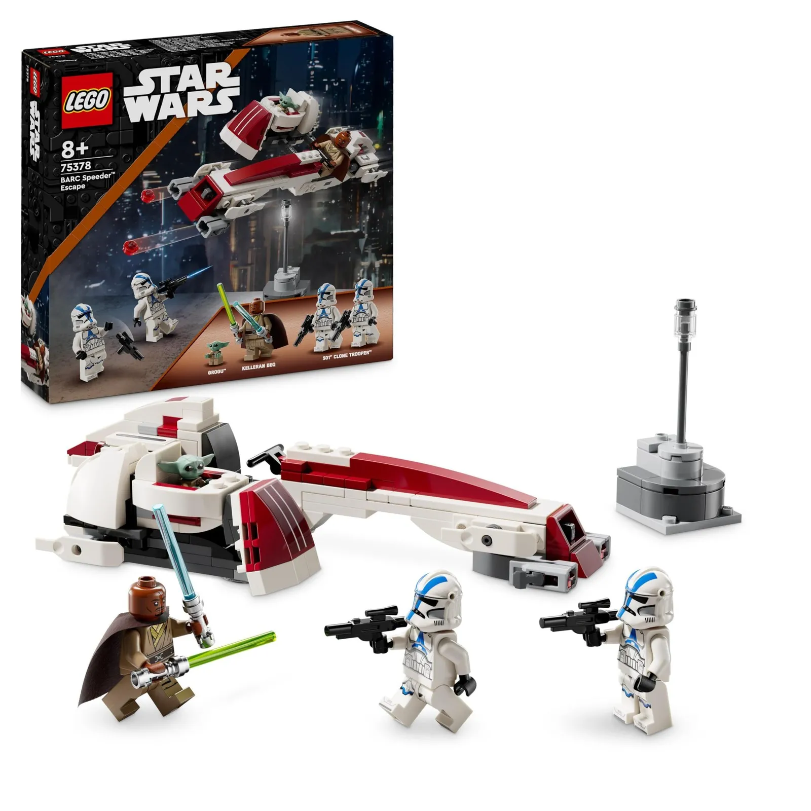 LEGO Star Wars BARC Speeder Escape Set, The Mandalorian Building Toy for Kids, B